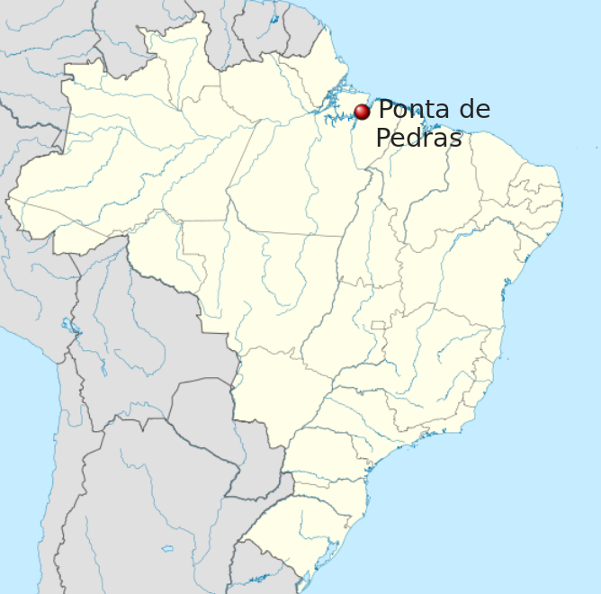 Localização Ponta de Pedras no Brasil - Fonte: Wikipedia