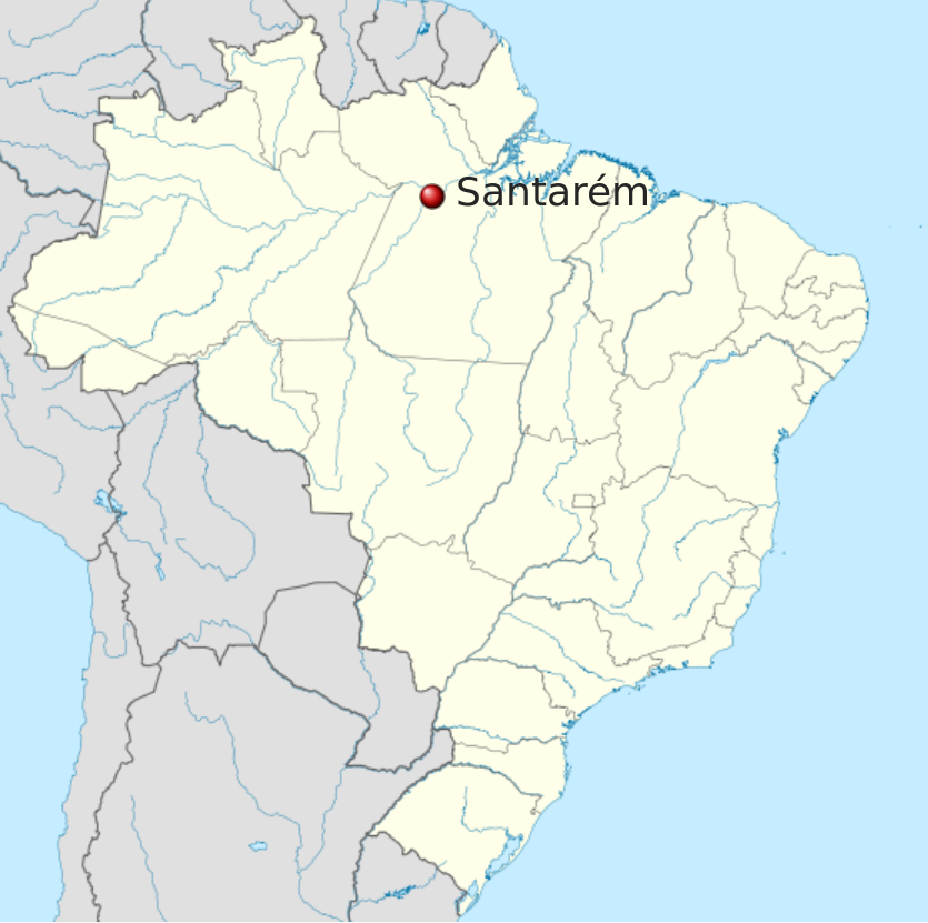 Localização de Santarém no Brasil - Fonte: Wikipedia